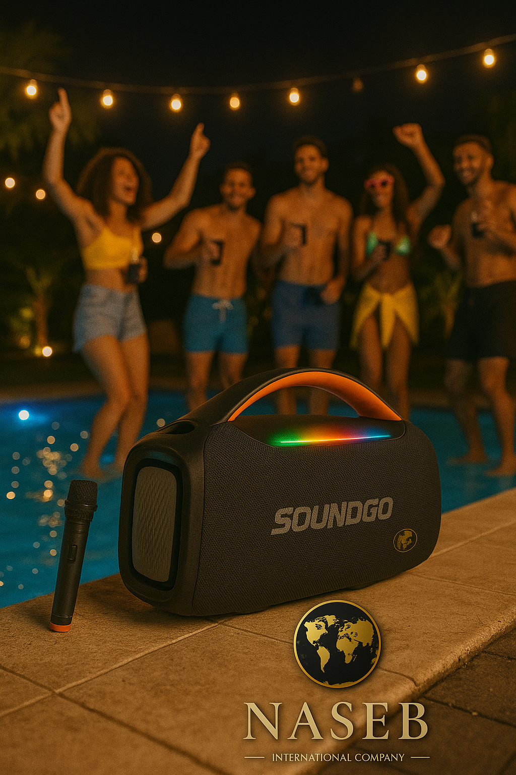 Parlante Inalámbrico 120W SOLNL.GD con Luces LED RGB y Micrófono – Sonido Premium para Fiestas y Karaoke