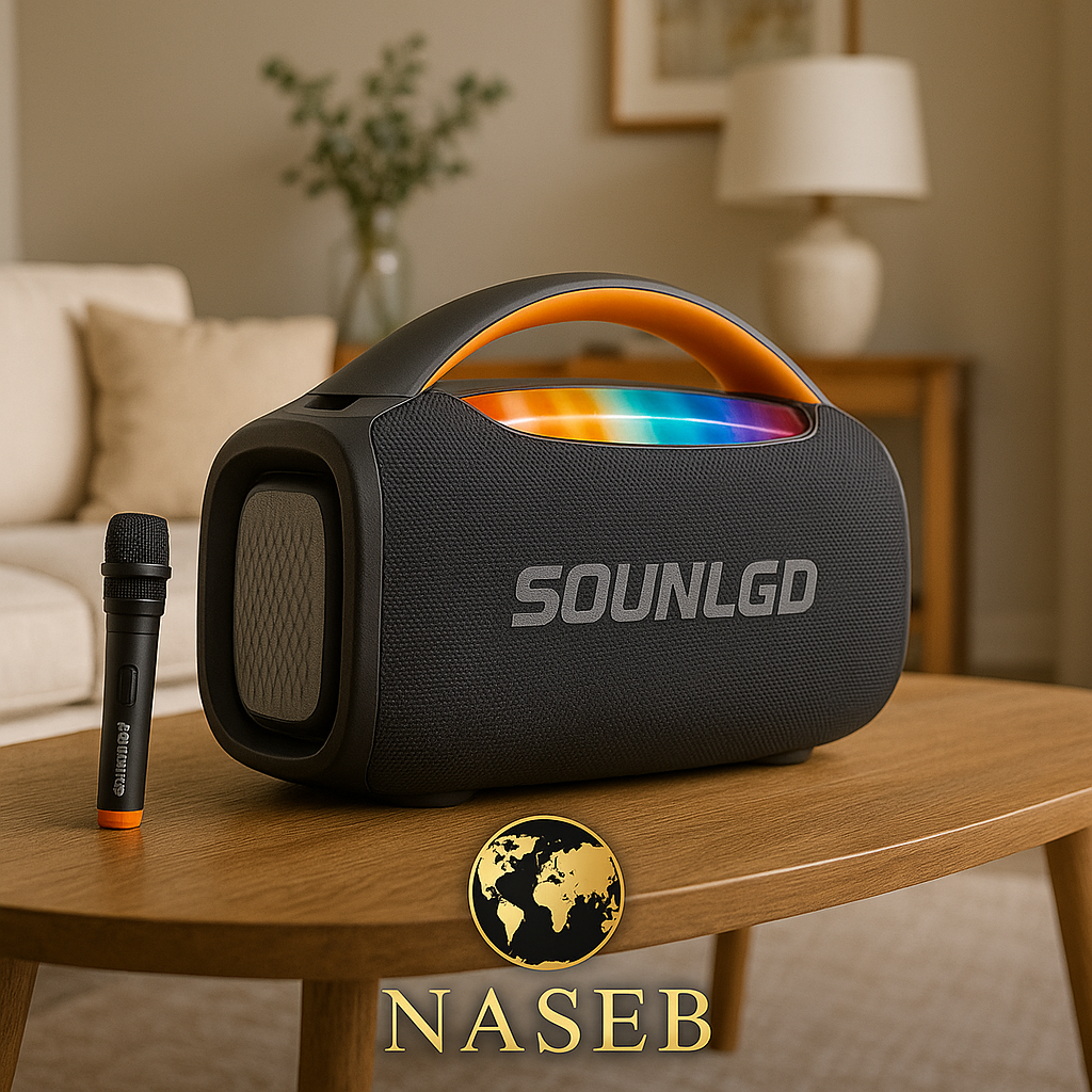 Parlante Inalámbrico 120W SOLNL.GD con Luces LED RGB y Micrófono – Sonido Premium para Fiestas y Karaoke