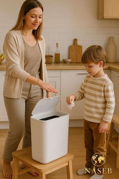 Papelera Inteligente Con Sensor Automático 8l Color Blanco